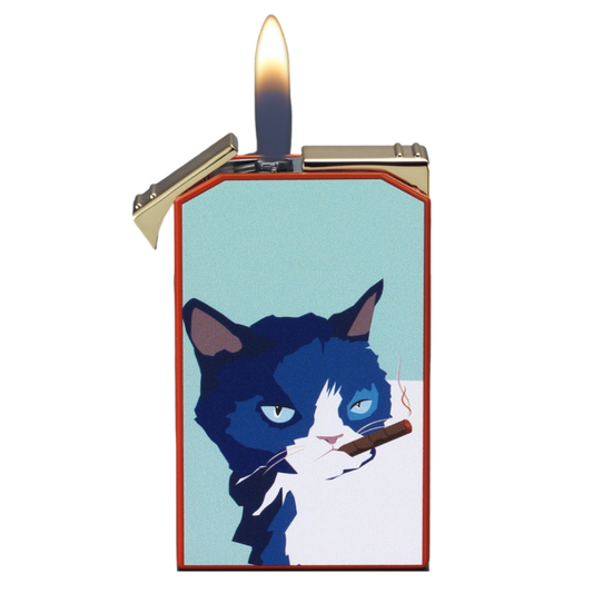 Siglo Cat Lighter & Cutter Set Blue/Red - detail aansteker
