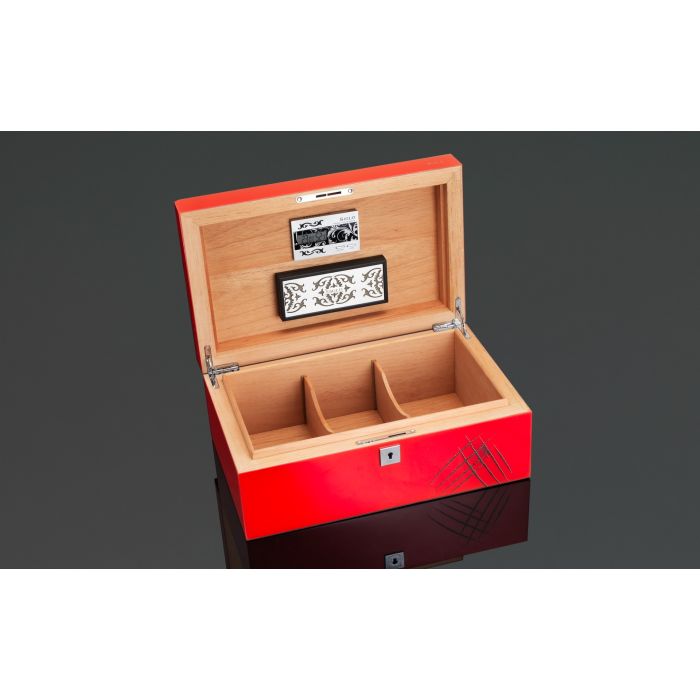 Siglo Cat Humidor Blue/Red - vooraanzicht