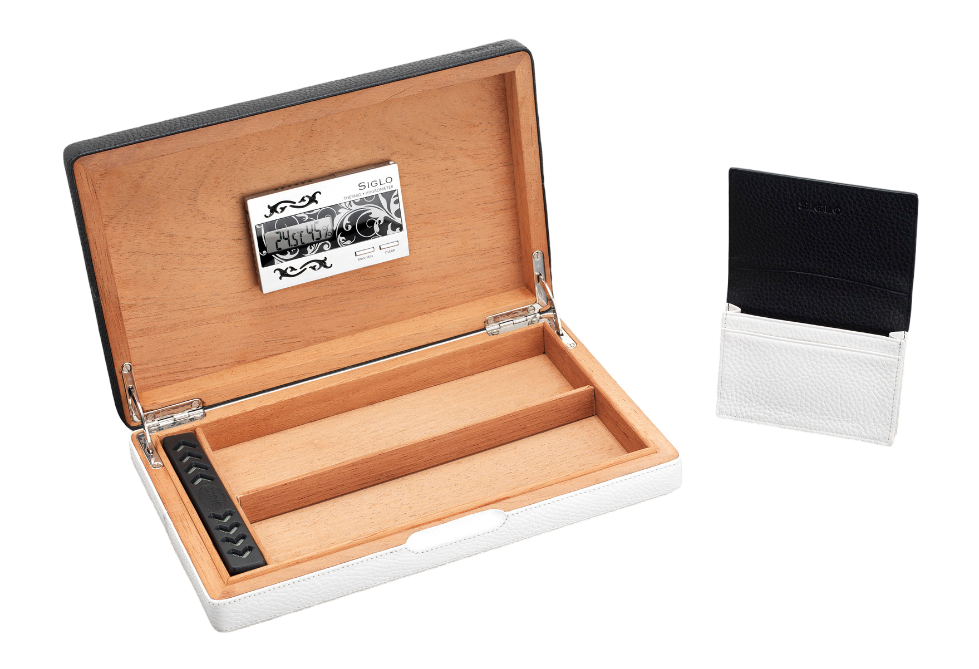 Siglo - Stingray Travel Humidor - Black - geopend
