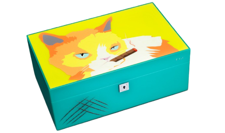 Siglo - Cat Humidor - Yellow/Green - vooraanzicht