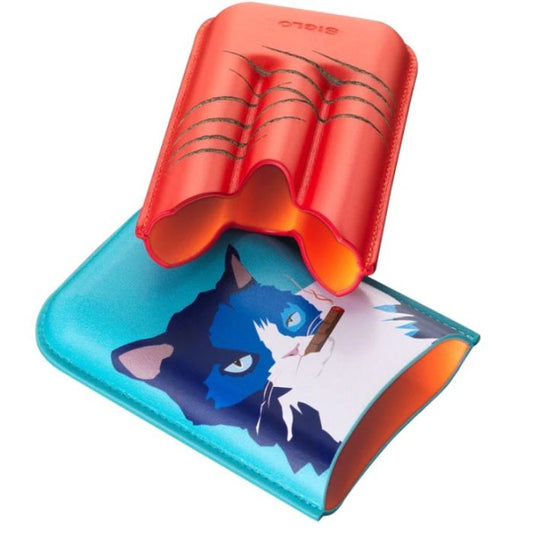 Siglo Cigar Case Cat Blue/Red - achterzijde