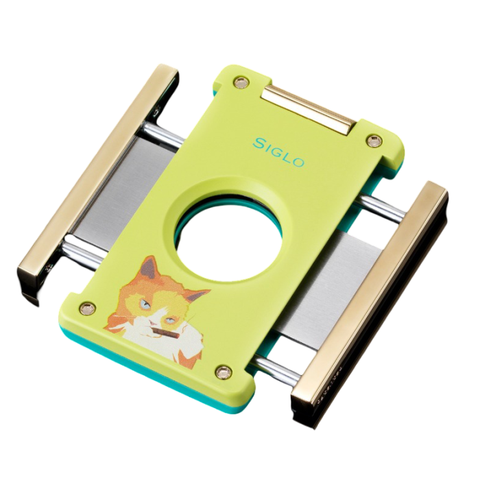 Siglo Cat Lighter & Cutter Set Yellow/Green - detail cutter