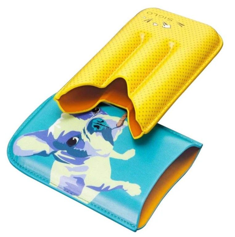 Siglo - Cigar Case Dog - Blue/Yellow - geopend