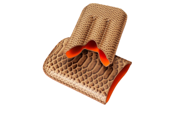 Siglo - Snake Leather Case - Brown - detail leer