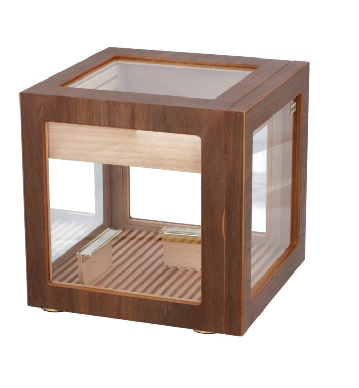 Adorini Cube Deluxe Humidor Walnut - detail walnoothout fineer