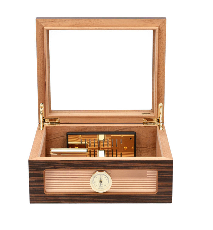 Adorini Treviso Medium Deluxe Glass Top Humidor - detail hygrometer