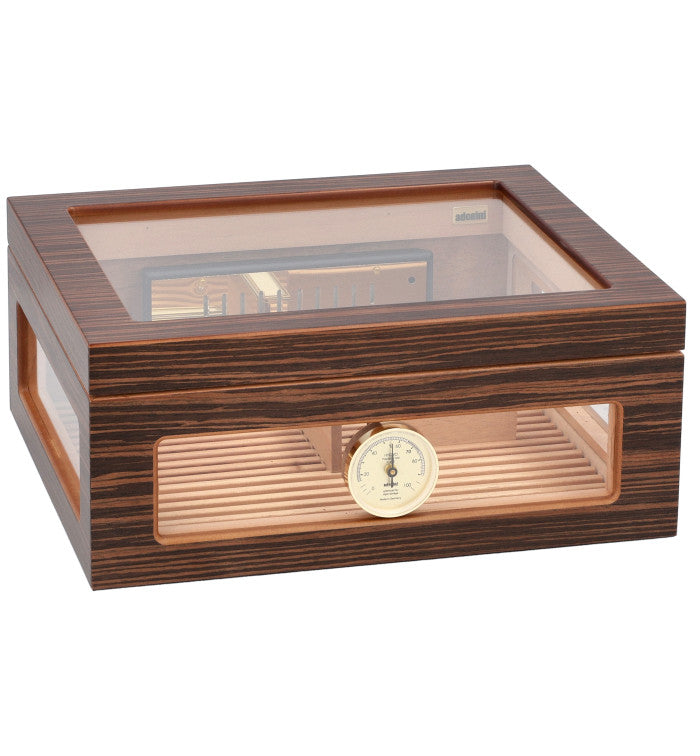 Adorini Treviso Medium Deluxe Glass Top Humidor - schuine hoek