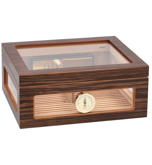 Adorini Treviso Medium Deluxe Glass Top Humidor - schuine hoek