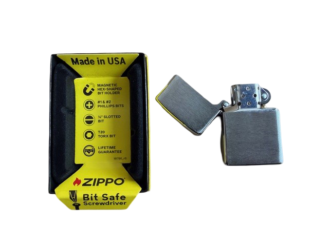 Zippo - 200 Brushed Chrome + Bit Safe Screwdiver insert - detail 2