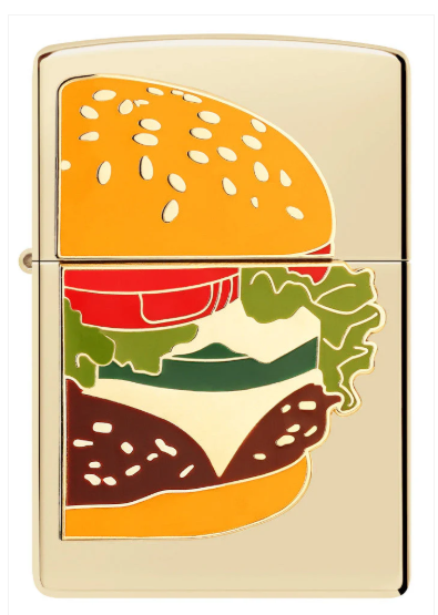 Zippo Aansteker 46682 Foodie BURGER Emblem - vooraanzicht