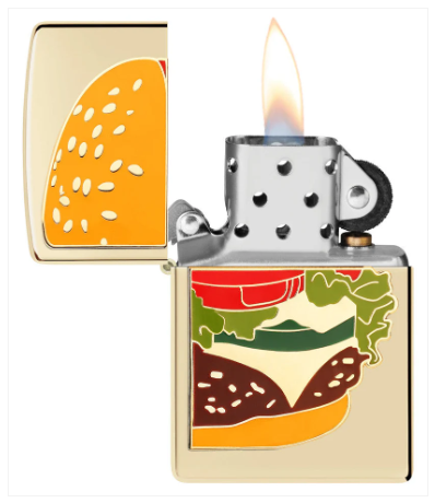 Zippo Aansteker 46682 Foodie BURGER Emblem - achteraanzicht