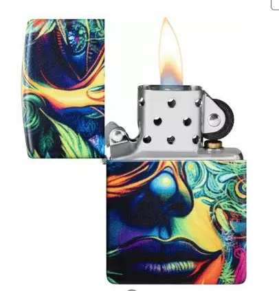 Zippo Aansteker 49352 Cannabis Woman Design - achteraanzicht