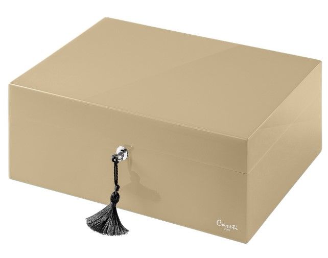 Humidor Caseti Paris Creme Lockable - vooraanzicht