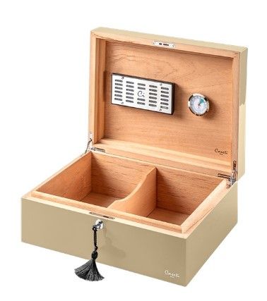 Humidor Caseti Paris Creme Lockable - geopend
