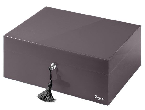 Humidor Caseti Paris Dark Grey Lockable - vooraanzicht