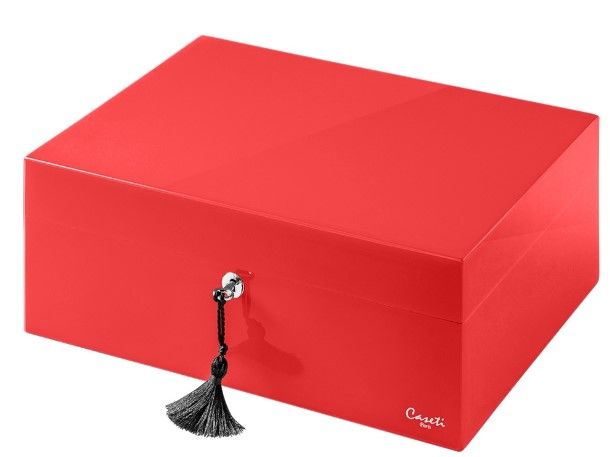 Humidor Caseti Paris Red Lockable - vooraanzicht