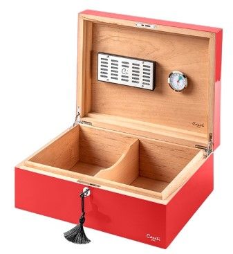 Humidor Caseti Paris Red Lockable - geopend