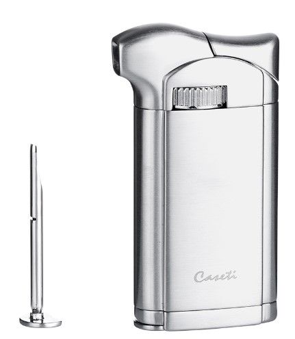 Caseti Pipe lighter Chrome - zijaanzicht