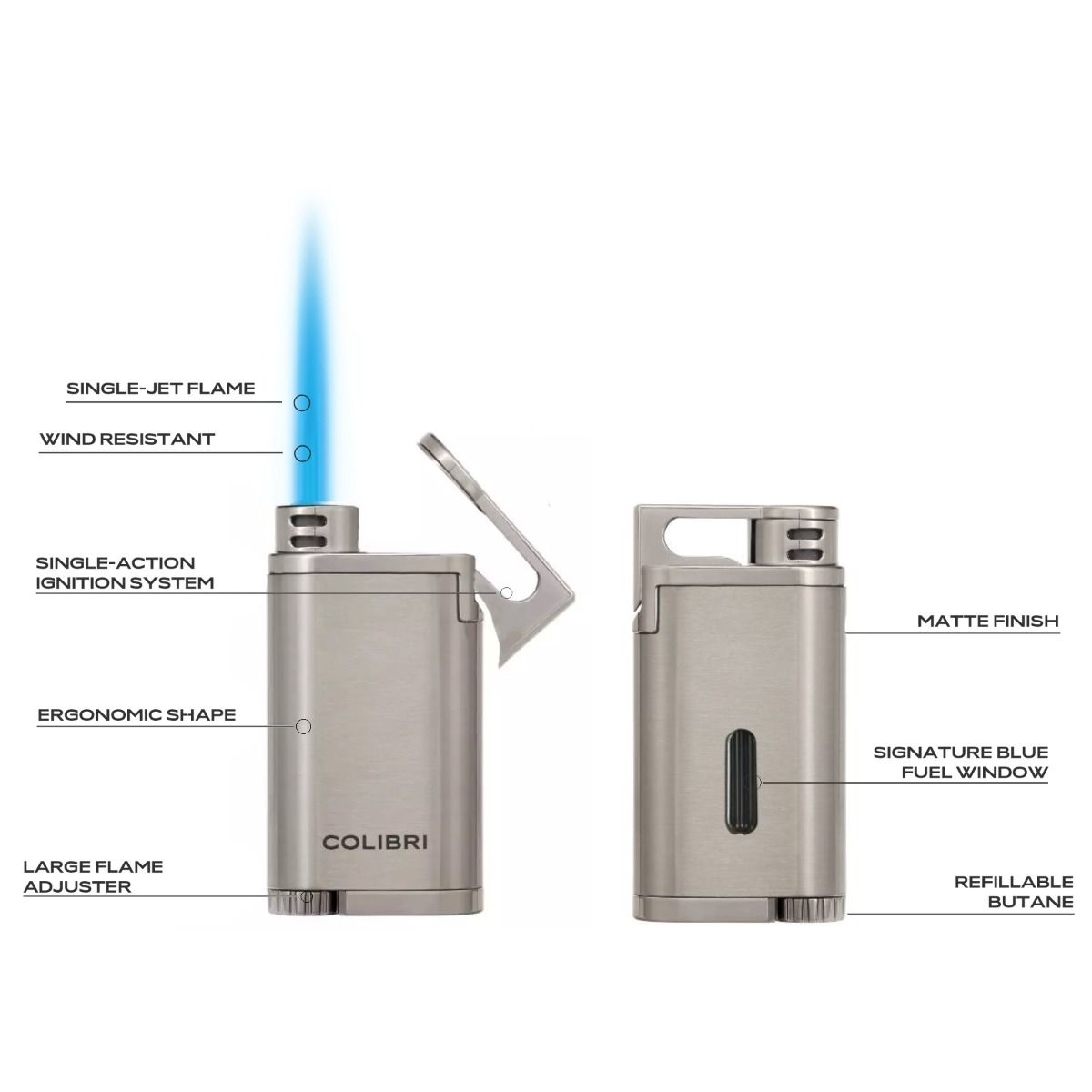 Colibri Belmont Metallic Gunmetal - zijaanzicht