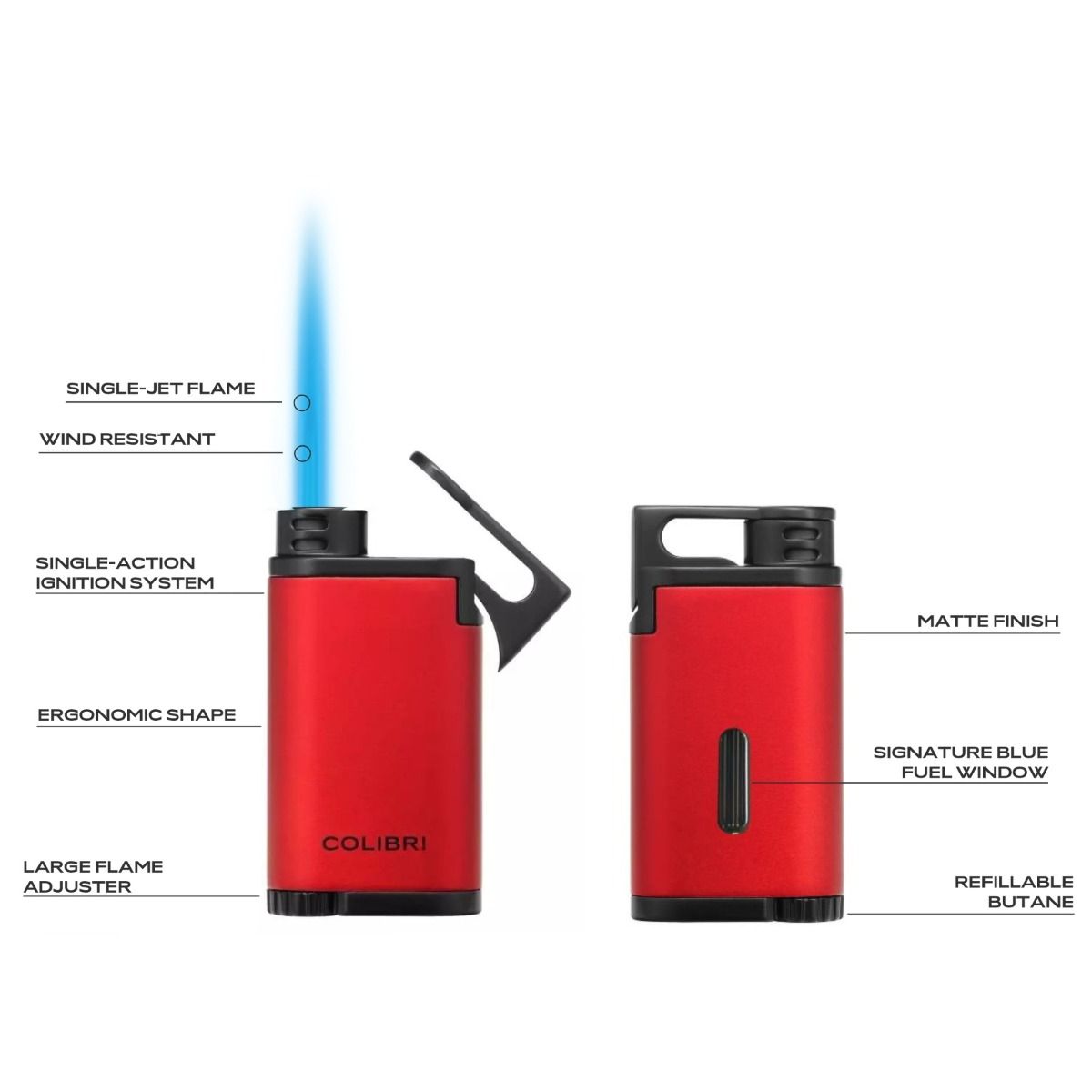 Colibri Belmont Metallic Red/Black - zijaanzicht