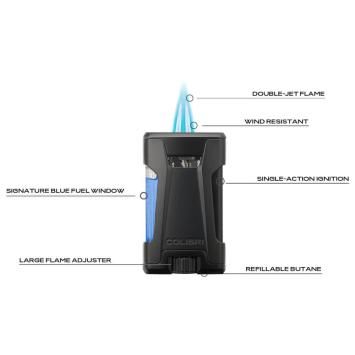 Colibri Double JetFlame Rebel Black - detail
