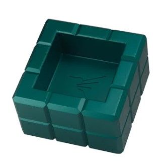 Colibri Heritage Cube Ashtray Green - vooraanzicht