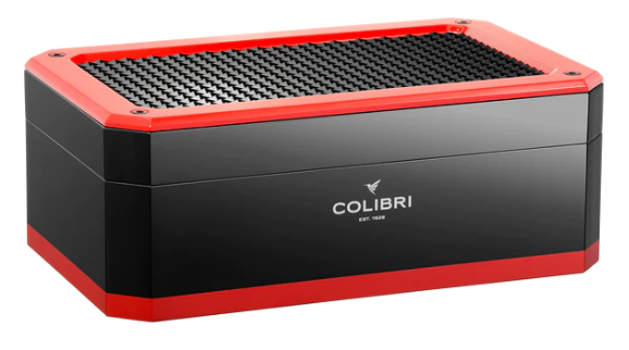 Colibri Humidor Rally Black/Red - vooraanzicht