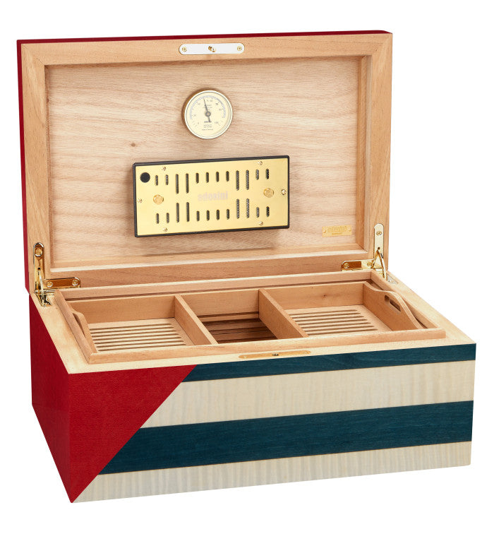 Adorini Cuba Te Amo Humidor Grande Deluxe - detail hygrometer en bevochtigingselement