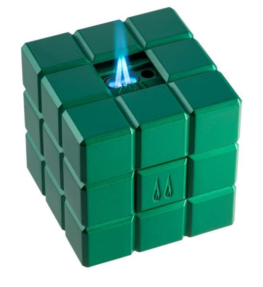Colibri Heritage Double flame Table Lighter Green - vooraanzicht
