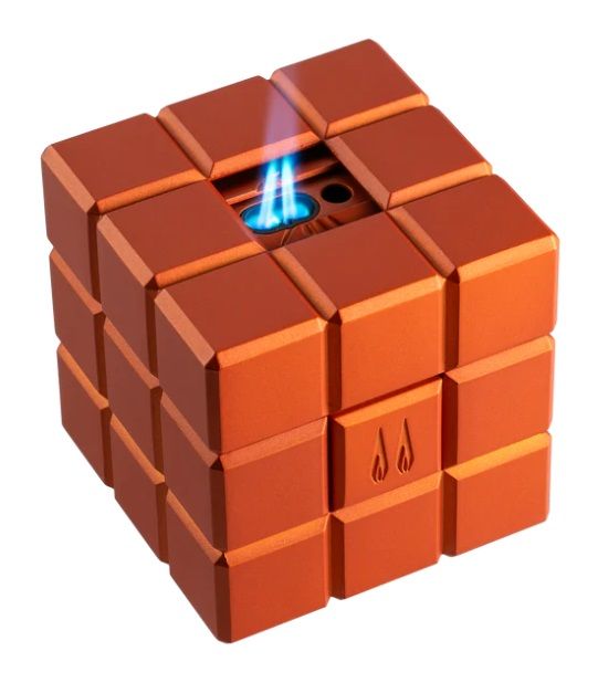 Colibri Heritage Double flame Table Lighter Orange - vooraanzicht