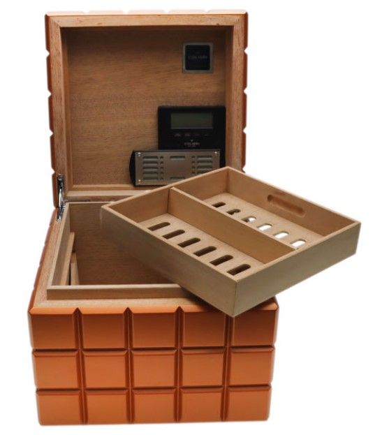 Colibri Humidor Heritage Cube Orange - geopend