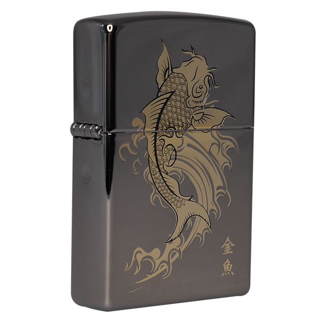 Zippo Aansteker Asian Gold fish BK - achteraanzicht
