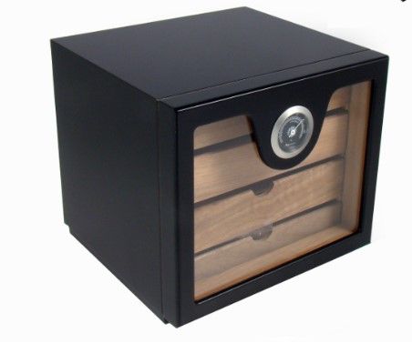 Angelo Humidor Kabinet Black 25x23x22cm - vooraanzicht zwarte kabinet humidor
