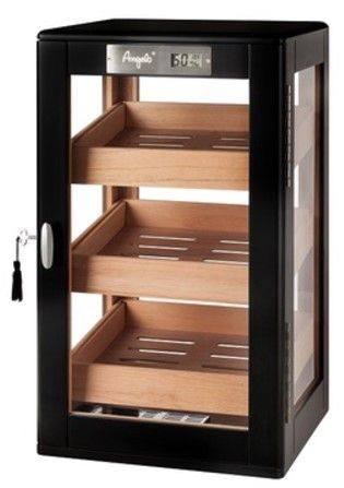 Angelo Humidor Kabinet Zwart 30,1x27,5x52,9 cm - vooraanzicht grote zwarte kabinet humidor