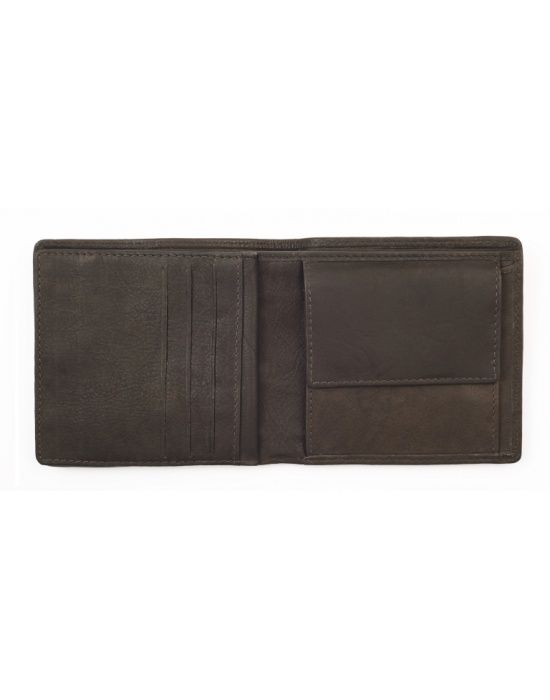 Zippo lederwaren Mens Wallet Mocca Grey - detail