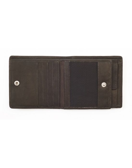Zippo lederwaren Mens Wallet Mocca Grey - detail