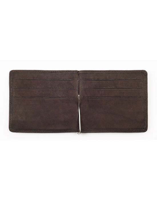Zippo lederwaren Money Clip Card Wallet Brown - detail