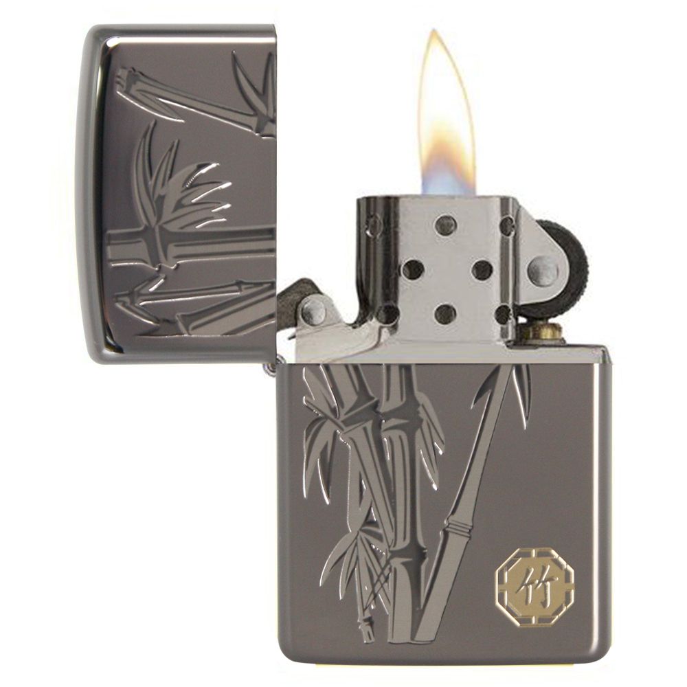 Zippo Aansteker Asian The four Gracious Plants Bamboo New - detail