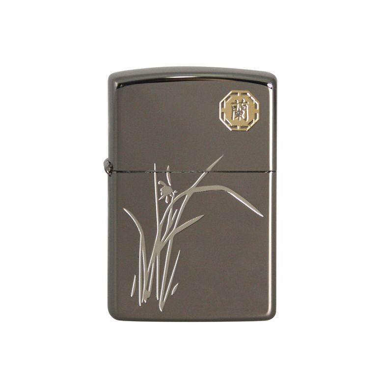 Zippo Aansteker Asian The four Gracious Plants Orchid. New - vooraanzicht