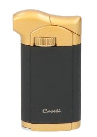 Caseti Pipe Lighter Black/Gold - vooraanzicht