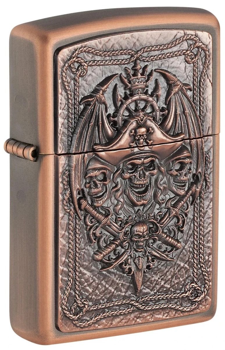Zippo Limited Edition Pirate Skull Emblem aansteker achteraanzicht