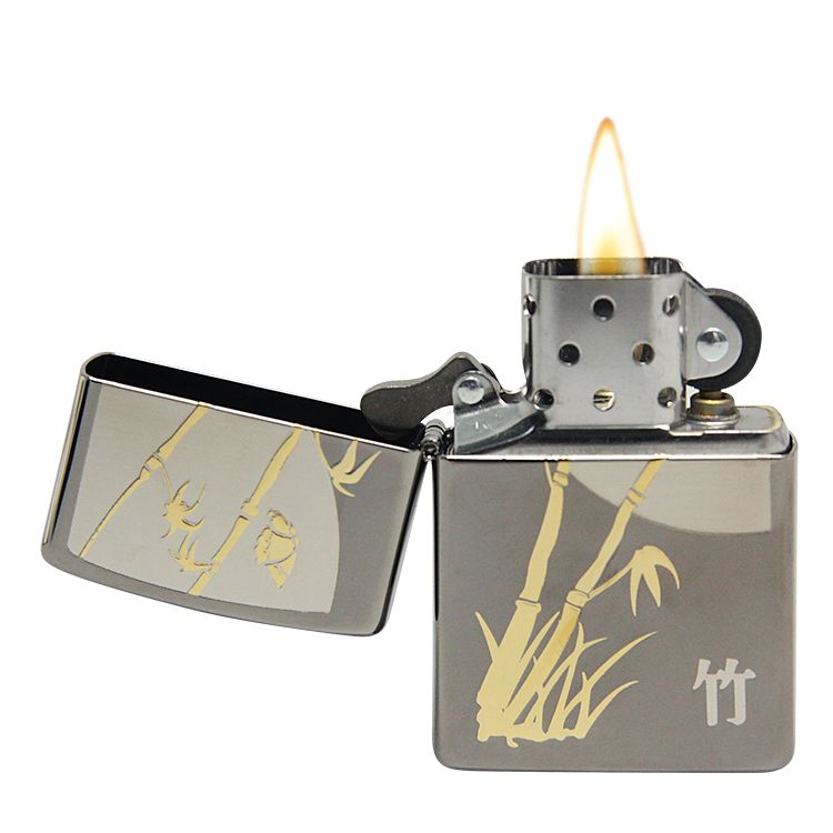Zippo Aansteker Asian The four Gracious Plants Bamboo - achteraanzicht
