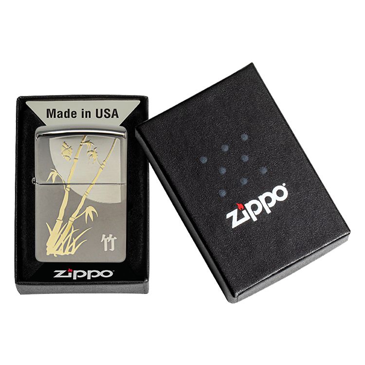 Zippo Aansteker Asian The four Gracious Plants Bamboo - detail