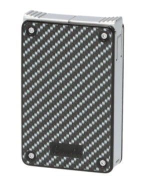 Caseti Lighter Double + soft Jet Carb/Chrome with 08MM Punch - vooraanzicht