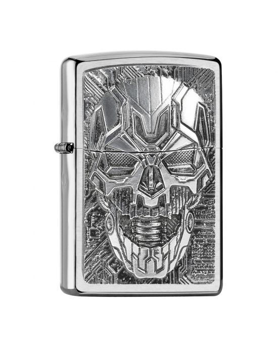 Zippo Aansteker 200 Technic Skull Trick - vooraanzicht