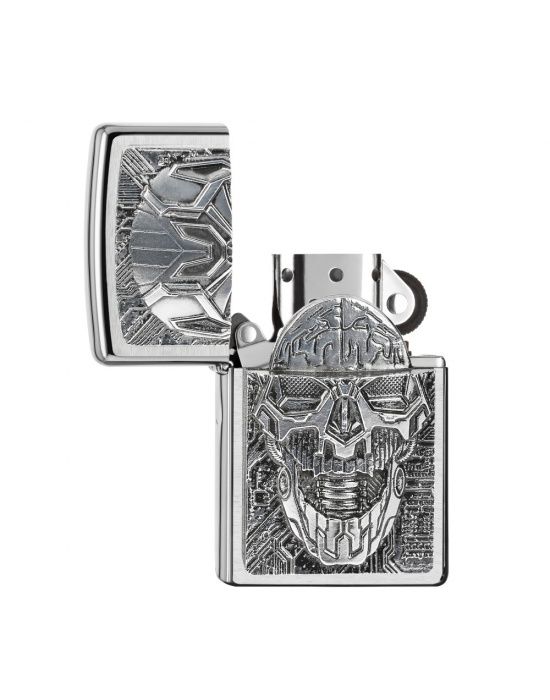 Zippo Aansteker 200 Technic Skull Trick - achteraanzicht
