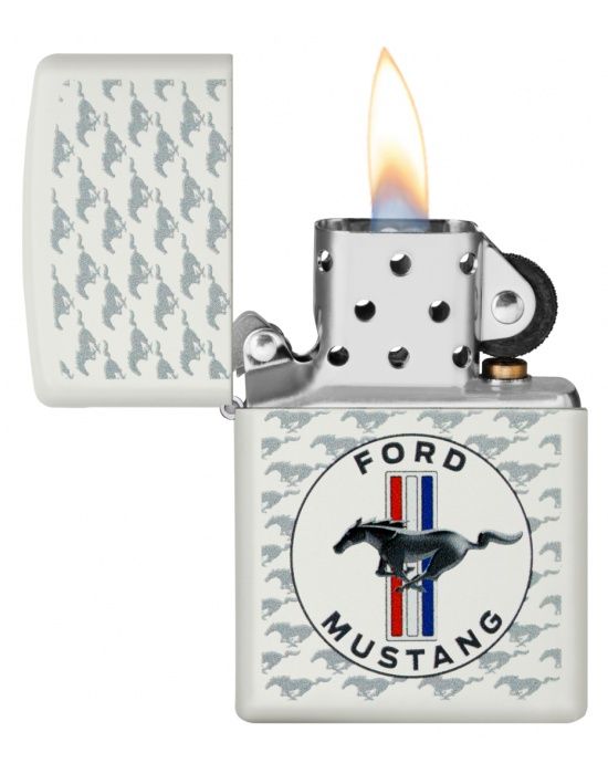 Zippo Aansteker 214 Ford Mustang Horse & Bars Device - detail