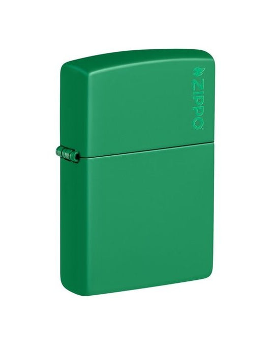Zippo Aansteker 48628ZL Gold Green Matte with Zippo Logo - vooraanzicht