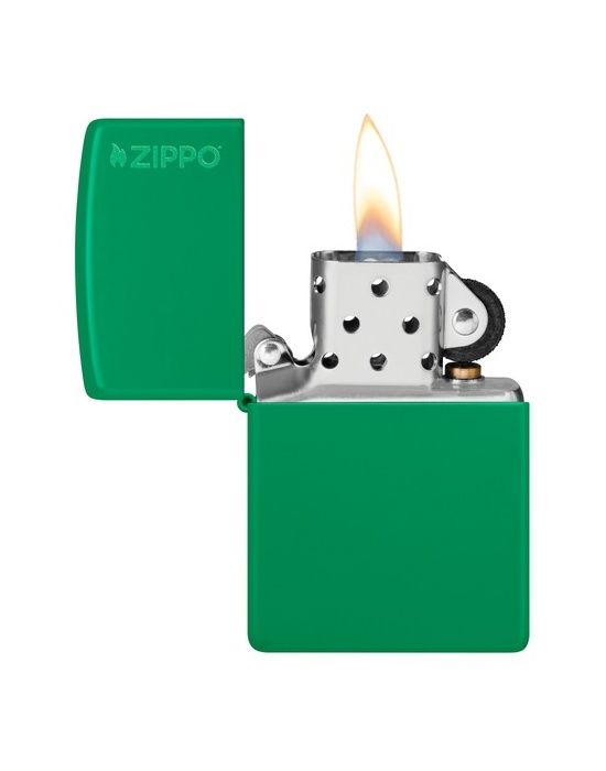 Zippo Aansteker 48628ZL Gold Green Matte with Zippo Logo - achteraanzicht