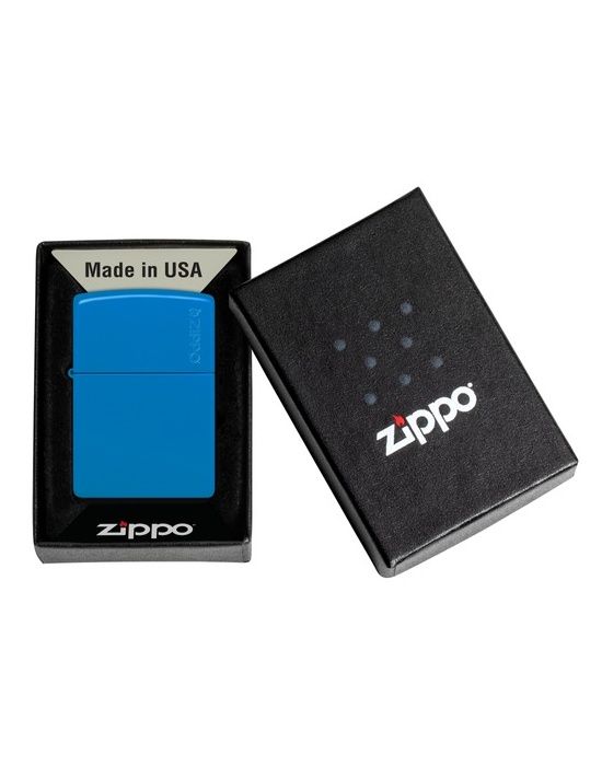 Zippo Aansteker 48628ZL Sky Blue Matte with Zippo Logo - detail